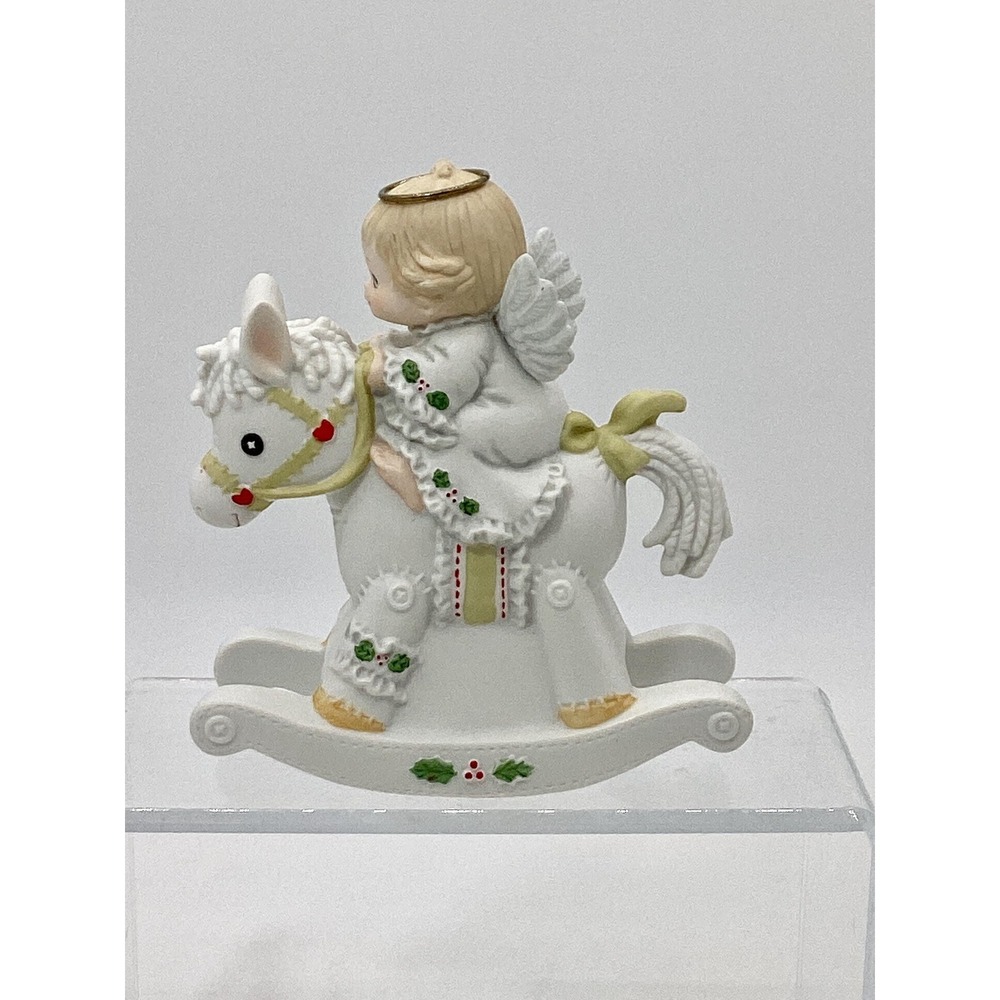 Enesco Holly Babes Angel Rocking Horse Musical Figurine, Christmas (#6.9-1118) - Picture 8 of 16
